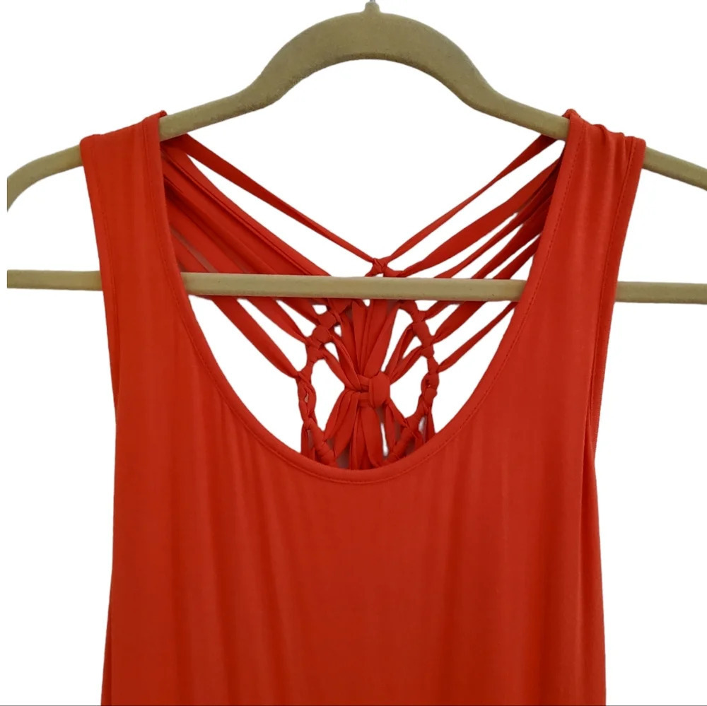 GUESS JEANS jersey maxi jersey dress In Orange  - Size Medium - Picture 5 of 7